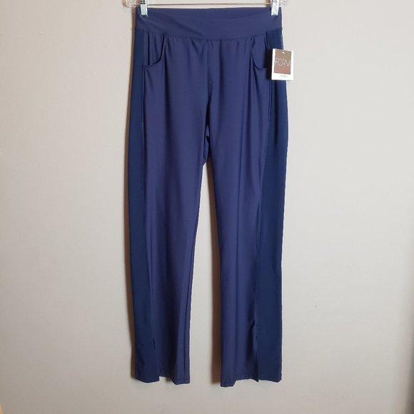 Cherokee Form NWT Navy Mid Rise Moderate Flare Leg Yoga Scrub Pants Small Tall - Picture 2 of 11